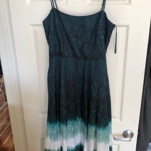 WHBM green Fit and Flare Dress sz 12